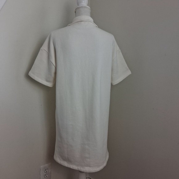 Reformation Hampton Sweat Dress Cotton With Fleece Lining In Cream Size Medium - Picture 8 of 10